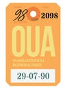 Ouagadougou airport luggage tag