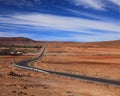 Ouarzazate desert road in Morocco Royalty Free Stock Photo