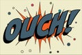 Ouch Abstract cartoon frame vector background. illustration word