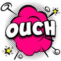 ouch Comic bright template with speech bubbles on colorful frames