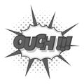 Ouch, comic text icon monochrome
