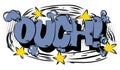 Ouch - Comics word. Vector retro abstract comic book text