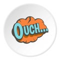 Ouch, speech bubble icon circle