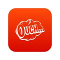 Ouch, speech cloud icon digital red