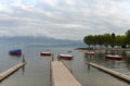 Ouchy port on Geneva Lake in Lausanne, Switzerland Royalty Free Stock Photo