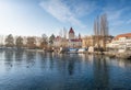 Ouchy Promenade and Chateau dOuchy at Lake Geneva - Lausanne, Switzerland Royalty Free Stock Photo