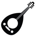 Oud icon. Oud moon sign. Oud instrument symbol. flat style