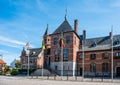 Oud-Turnhout, Antwerp Province, Belgium - Town hall with flags of the old village center