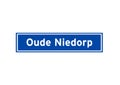 Oude Niedorp isolated Dutch place name sign. City sign from the Netherlands.