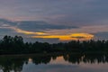 Oude Waal evening sunset in Gelderland Royalty Free Stock Photo