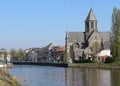 Oudenaarde and Riverside View Schelde Royalty Free Stock Photo