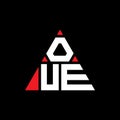 OUE triangle letter logo design with triangle shape. OUE triangle logo design monogram. OUE triangle vector logo template with red Royalty Free Stock Photo