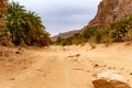 Aharhar Canyon. Tadrart mountains. Sahara Algerian Desert. Illizi Province, Djanet, Algeria, Africa Royalty Free Stock Photo