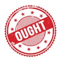 OUGHT text written on red grungy round stamp Royalty Free Stock Photo