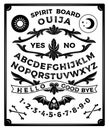 Ouija Board With Lock Heart. Occultism Set. Vector Illustration.