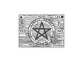 Ouija spirit talking board sketch vector