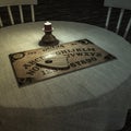 Ouija table in a dark room