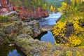 Oulanka canyon in autumn. Royalty Free Stock Photo