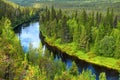 Oulanka river in late summer. Royalty Free Stock Photo