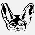 Ouline little fox fenech vector illusrtration