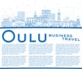 Oulu Finland city skyline with blue buildings and copy space. Oulu cityscape with landmarks. Business travel and tourism concept