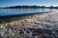 Oulu, Finland: dam with water flowing over