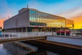 Oulu, Finland, July 22, 2022: Sunset view of public library in O Royalty Free Stock Photo