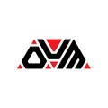 OUM triangle letter logo design with triangle shape. OUM triangle logo design monogram. OUM triangle vector logo template with red Royalty Free Stock Photo