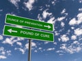 Ounce of prevention pound of cure traffic sign