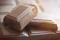 Ounces of dark chocolate Royalty Free Stock Photo