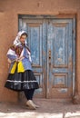 Beautiful Iranian lady in a village of Abyaneh