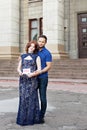 ÃÂ¡ouple expecting a baby girl: pregnant mother holds a sign