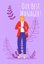 Our best manager poster vector template