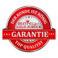 Our client is king. Best price or Money back Guaranteed German language Royalty Free Stock Photo