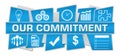 Our Commitment Blue Up Down Symbols