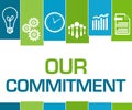 Our Commitment Green Blue Stripes Symbols