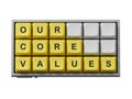 Our core values symbol. Concept words Our core values on Computer keyboard keys.Our core values concept. Royalty Free Stock Photo
