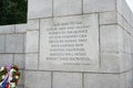 WWII Memorial quote by President Harry Truman Royalty Free Stock Photo