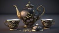 Timeless Beauty: Elegant Porcelain Tea Set Royalty Free Stock Photo