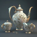 Timeless Beauty: Elegant Porcelain Tea Set Royalty Free Stock Photo