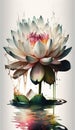 Serenity in Bloom: Watercolor Painting of a Lotus Flower