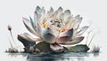 Serenity in Bloom: Watercolor Painting of a Lotus Flower