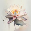 Serenity in Bloom: Watercolor Painting of a Lotus Flower