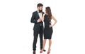 Our feelings. male tuxedo fashion. brutal man hug his lady. couple in love. business meeting and partnership. love and