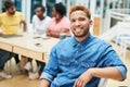 Our goal is always to grow. a young businessman having a meeting with his team in a modern office. Royalty Free Stock Photo