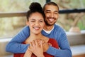 Our home is a reflection of our lifestyle. Portrait of a happy young couple embracing at home. Royalty Free Stock Photo