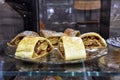 Our homemade sliced strudel on a plate Royalty Free Stock Photo