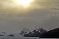 sun on the largest land glacier - calafate argentina