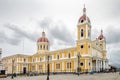 The Our Lady of the Assumption Cathedra and Plaza Colon in Granada, Nicaragua Royalty Free Stock Photo