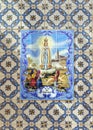 Our Lady of FÃÂ¡tima ceramic tile mural, Afurada, Portugal.